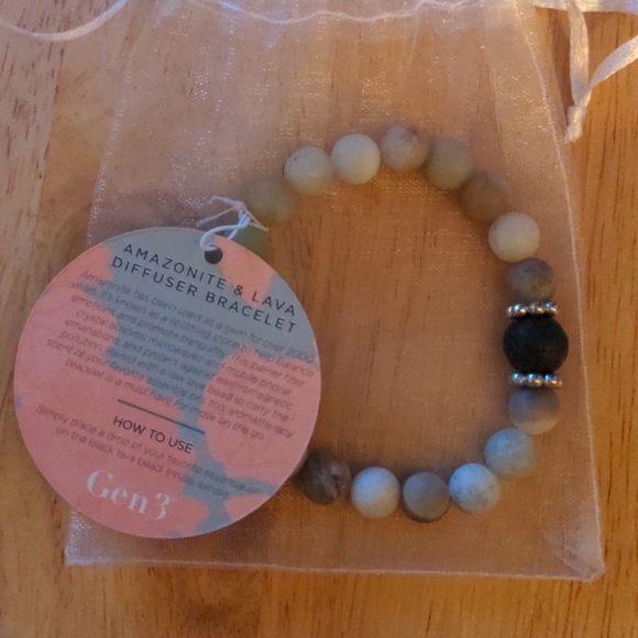 Gen3 Amazonite & Lava Diffuser Bracelet - Picture 3 of 3